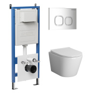 Комплект унитаза с инсталляцией Grossman Cosmo 97.4478S.02.100 с клавишей смыва